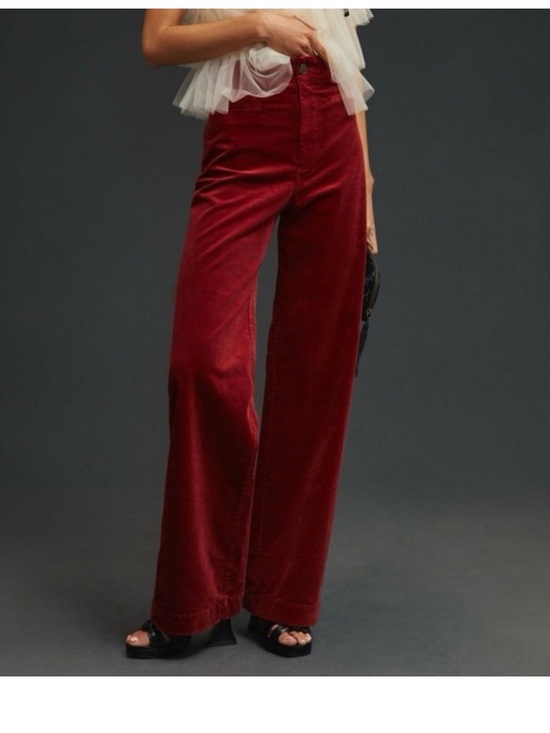 Anthropologie Pants - maeve colette burgundy corduroy pants